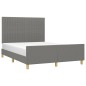 Giroletto con Testiera Grigio Scuro 140x200 cm in Tessuto Giroletto con Testiera Grigio Scuro 140x200 cm in Tessuto