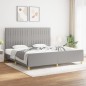 Giroletto con Testiera Grigio Chiaro 200x200 cm in Tessuto Giroletto con Testiera Grigio Chiaro 200x200 cm in Tessuto