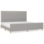 Giroletto con Testiera Grigio Chiaro 200x200 cm in Tessuto Giroletto con Testiera Grigio Chiaro 200x200 cm in Tessuto