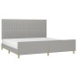 Giroletto con Testiera Grigio Chiaro 200x200 cm in Tessuto Giroletto con Testiera Grigio Chiaro 200x200 cm in Tessuto