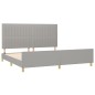 Giroletto con Testiera Grigio Chiaro 200x200 cm in Tessuto Giroletto con Testiera Grigio Chiaro 200x200 cm in Tessuto