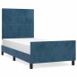 Giroletto con Testiera Blu Scuro 80x200 cm in Velluto Giroletto con Testiera Blu Scuro 80x200 cm in Velluto
