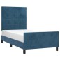 Giroletto con Testiera Blu Scuro 80x200 cm in Velluto Giroletto con Testiera Blu Scuro 80x200 cm in Velluto