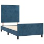Giroletto con Testiera Blu Scuro 90x190 cm in Velluto Giroletto con Testiera Blu Scuro 90x190 cm in Velluto