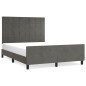 Giroletto con Testiera Grigio Scuro 140x190 cm in Velluto Giroletto con Testiera Grigio Scuro 140x190 cm in Velluto