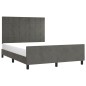 Giroletto con Testiera Grigio Scuro 140x190 cm in Velluto Giroletto con Testiera Grigio Scuro 140x190 cm in Velluto