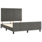Giroletto con Testiera Grigio Scuro 140x190 cm in Velluto Giroletto con Testiera Grigio Scuro 140x190 cm in Velluto