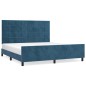 Giroletto con Testiera Blu Scuro 160x200 cm in Velluto Giroletto con Testiera Blu Scuro 160x200 cm in Velluto