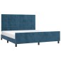 Giroletto con Testiera Blu Scuro 160x200 cm in Velluto Giroletto con Testiera Blu Scuro 160x200 cm in Velluto