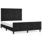 Giroletto con Testiera Nero 140x190 cm in Velluto Giroletto con Testiera Nero 140x190 cm in Velluto