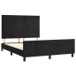 Giroletto con Testiera Nero 140x190 cm in Velluto Giroletto con Testiera Nero 140x190 cm in Velluto