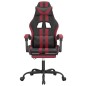 Sedia Gaming Girevole Poggiapiedi Nero e Rosso Vino Similpelle Sedia Gaming Girevole Poggiapiedi Nero e Rosso Vino Similpelle
