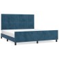 Giroletto con Testiera Blu Scuro 160x200 cm in Velluto Giroletto con Testiera Blu Scuro 160x200 cm in Velluto