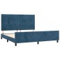 Giroletto con Testiera Blu Scuro 160x200 cm in Velluto Giroletto con Testiera Blu Scuro 160x200 cm in Velluto