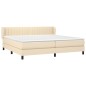 Giroletto a Molle con Materasso Crema 200x200 cm in Tessuto