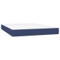 vidaXL Giroletto a Molle con Materasso Blu 140x200 cm in Tessuto