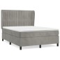 Giroletto a Molle con Materasso Grigio Chiaro 140x190cm Velluto