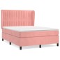 Giroletto a Molle con Materasso Rosa 140x200 cm in Velluto