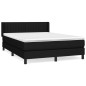 Giroletto a Molle con Materasso Nero 140x200 cm in Tessuto