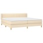 Giroletto a Molle con Materasso Crema 200x200 cm in Tessuto