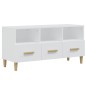 Mobile Porta TV Bianco Lucido 102x36x50 cm in Legno Multistrato Mobile Porta TV Bianco Lucido 102x36x50 cm in Legno Multistrato
