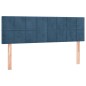 Giroletto a Molle con Materasso Blu Scuro 140x200 cm in Velluto