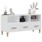 Mobile Porta TV Bianco Lucido 102x36x50 cm in Legno Multistrato Mobile Porta TV Bianco Lucido 102x36x50 cm in Legno Multistrato