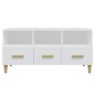 Mobile Porta TV Bianco Lucido 102x36x50 cm in Legno Multistrato Mobile Porta TV Bianco Lucido 102x36x50 cm in Legno Multistrato