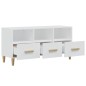 Mobile Porta TV Bianco Lucido 102x36x50 cm in Legno Multistrato Mobile Porta TV Bianco Lucido 102x36x50 cm in Legno Multistrato