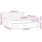 Letto a Molle Materasso e LED Grigio Chiaro 160x200 cm Tessuto Letto a Molle Materasso e LED Grigio Chiaro 160x200 cm Tessuto