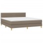 Letto a Molle con Materasso e LED Tortora 160x200 cm in Tessuto Letto a Molle con Materasso e LED Tortora 160x200 cm in Tessuto