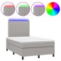 Letto a Molle Materasso e LED Grigio Chiaro 120x200 cm Tessuto Letto a Molle Materasso e LED Grigio Chiaro 120x200 cm Tessuto