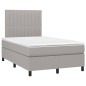 Letto a Molle Materasso e LED Grigio Chiaro 120x200 cm Tessuto Letto a Molle Materasso e LED Grigio Chiaro 120x200 cm Tessuto