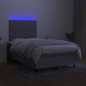 Letto a Molle Materasso e LED Grigio Chiaro 120x200 cm Tessuto Letto a Molle Materasso e LED Grigio Chiaro 120x200 cm Tessuto