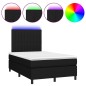 Letto a Molle con Materasso e LED Nero 120x200cm in Tessuto Letto a Molle con Materasso e LED Nero 120x200cm in Tessuto