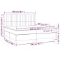 Letto a Molle Materasso e LED Grigio Chiaro 200x200 cm Tessuto Letto a Molle Materasso e LED Grigio Chiaro 200x200 cm Tessuto