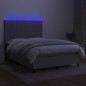 Letto a Molle Materasso e LED Grigio Chiaro 140x200 cm Tessuto Letto a Molle Materasso e LED Grigio Chiaro 140x200 cm Tessuto
