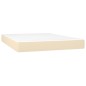 Letto a Molle con Materasso e LED Crema 140x200 cm in Tessuto Letto a Molle con Materasso e LED Crema 140x200 cm in Tessuto