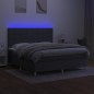 Letto a Molle Materasso e LED Grigio Scuro 160x200cm in Tessuto Letto a Molle Materasso e LED Grigio Scuro 160x200cm in Tessuto