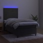 Letto a Molle con Materasso e LED Grigio Scuro 80x200cm Velluto Letto a Molle con Materasso e LED Grigio Scuro 80x200cm Velluto