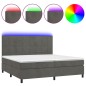 Letto a Molle con Materasso e LED Grigio Scuro 200x200 cm Letto a Molle con Materasso e LED Grigio Scuro 200x200 cm