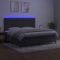 Letto a Molle con Materasso e LED Grigio Scuro 200x200 cm Letto a Molle con Materasso e LED Grigio Scuro 200x200 cm