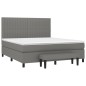 Giroletto a Molle con Materasso Grigio Scuro 160x200 cm Tessuto