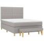Giroletto a Molle con Materasso Grigio Chiaro 140x200cm Tessuto