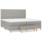 Giroletto a Molle con Materasso Grigio Chiaro 200x200cm Tessuto