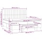 Giroletto a Molle con Materasso Nero 200x200 cm in Tessuto