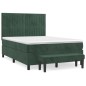Giroletto a Molle con Materasso Verde Scuro 140x200 cm Velluto
