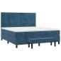 Giroletto a Molle con Materasso Blu Scuro 160x200 cm in Velluto