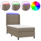Letto a Molle con Materasso e LED Tortora 80x200 cm in Tessuto Letto a Molle con Materasso e LED Tortora 80x200 cm in Tessuto