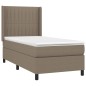Letto a Molle con Materasso e LED Tortora 80x200 cm in Tessuto Letto a Molle con Materasso e LED Tortora 80x200 cm in Tessuto